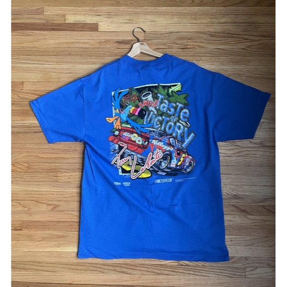 VINTAGE NASCAR FRUIT LOOPS CARTOON LABONTE BLUE T SHIRT SIZE LARGE Y2K HYPE - Picture 4 of 8